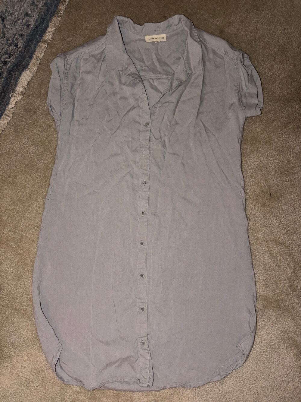Cloth & Stone Slate Gray Shirt Dress Small Button Down
